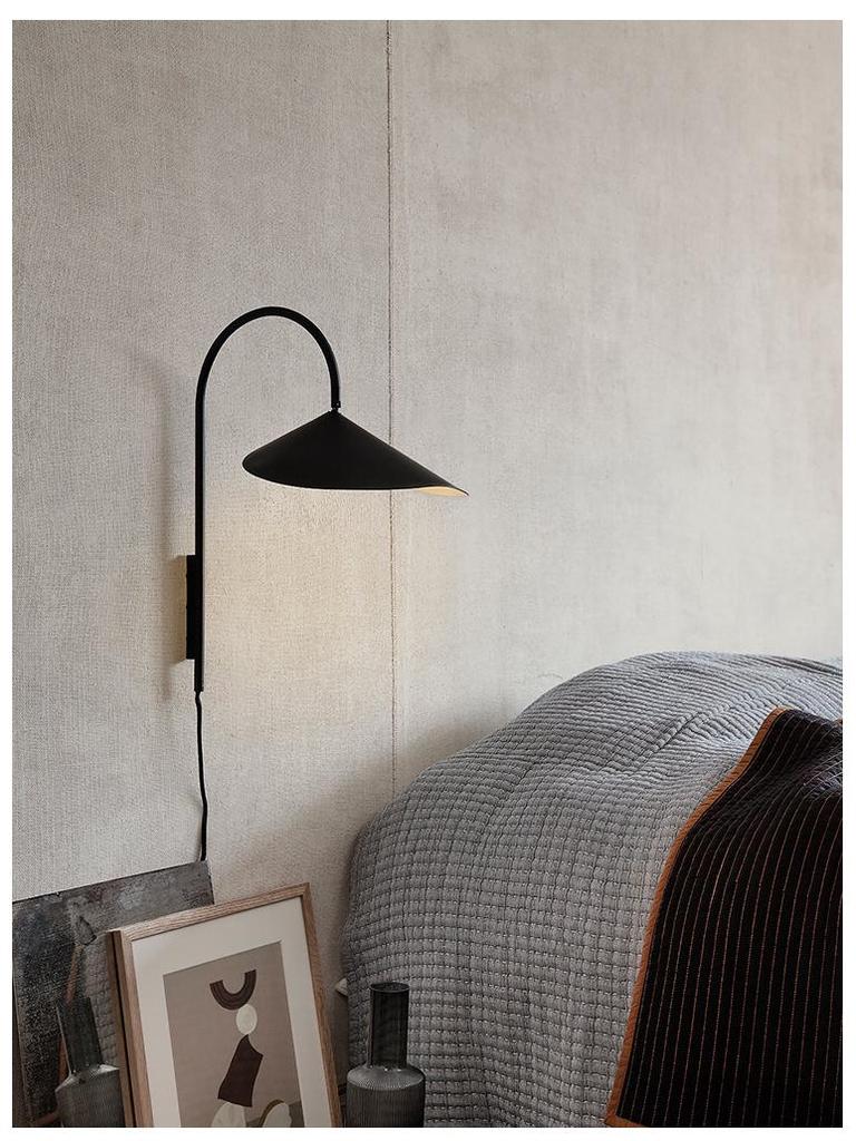 Nordic Minimalist Wall Lamp - Danish Design, Vintage Wabi-Sabi Style, Creative Rotatable Light for Bedroom, Living Room, or Study.