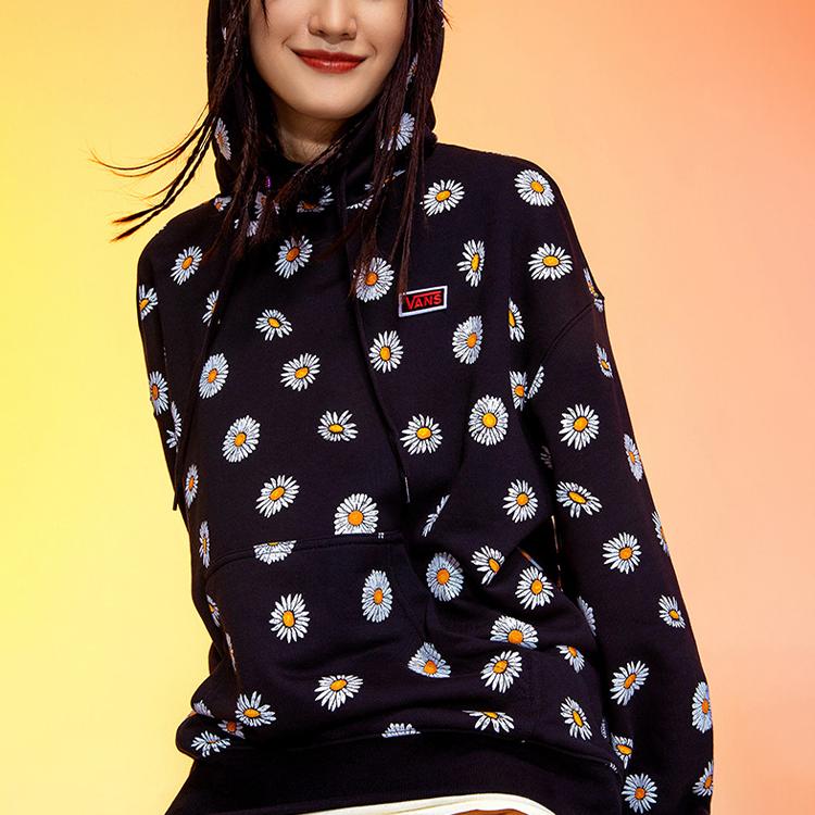 Vans Black Daisy Print Pullover Hoodie VN0A5H5REDH