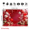 2D Red Love Theme with Heart Balloons and Roses Themed Backdrop