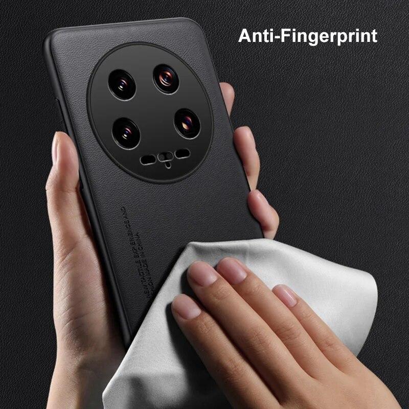 Luxury PU Leather Case For Xiaomi 14 Ultra Back Cover Matte Silicone Full Protection Phone Case For Xiaomi Mi 14 Pro 5G Mi14