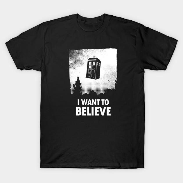 Asian Size Men Black Print T-shirt I Want To Believe No-Cut Heat Transfer Print Cotton Tshirt
