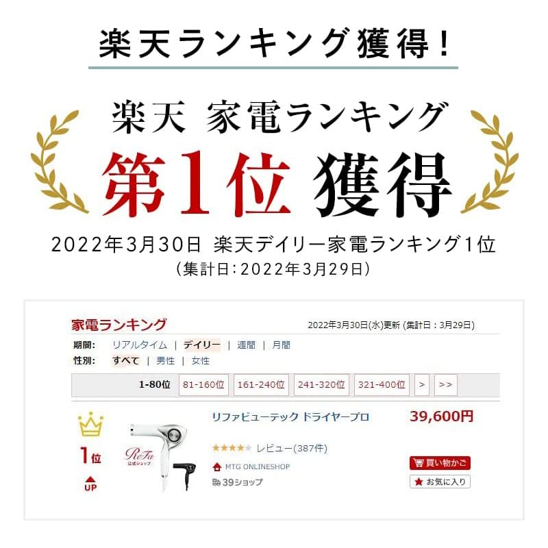 Магазин ReFa DRYER PRO с руководством по укладке волос [только официальный] (белый)