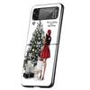 Christmas Girls Tree Gift Cover Phone Case For Samsung Galaxy Z Flip 7 6 5 4 3 5G Flip7 Flip6 Flip5 Flip4 Flip3 Black Fundas She