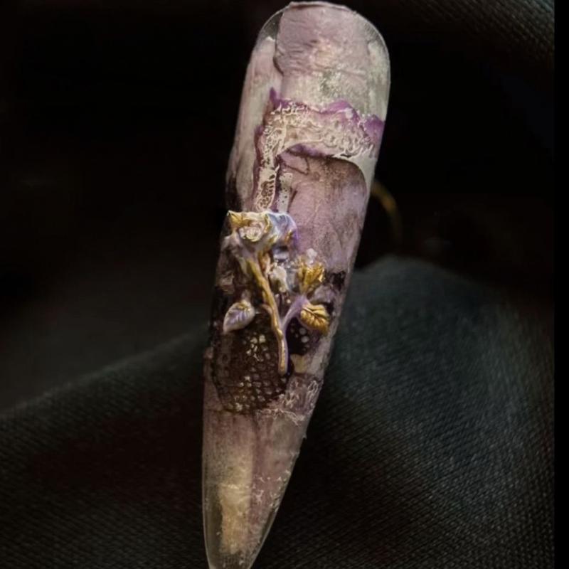 Силиконовая форма для нейл-арта Ретро Ворон Роза Бабочка Ночной Орел 3D Украшение для нейл-арта Дизайн своими руками Прозрачная форма