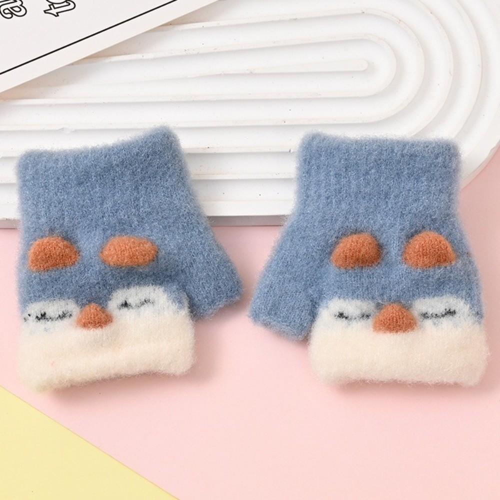 Cute Cartoon Children's Gloves Knitted Warm Gloves New Fingerless Mitten Autumn Winter