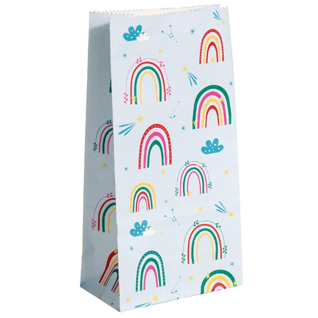 10 шт. Складные и безопасные бумажные пакеты для конфет, подарочные пакеты, красочные радужные дизайны, стоячие пакеты для подарков, свадебные принадлежности для вечеринок