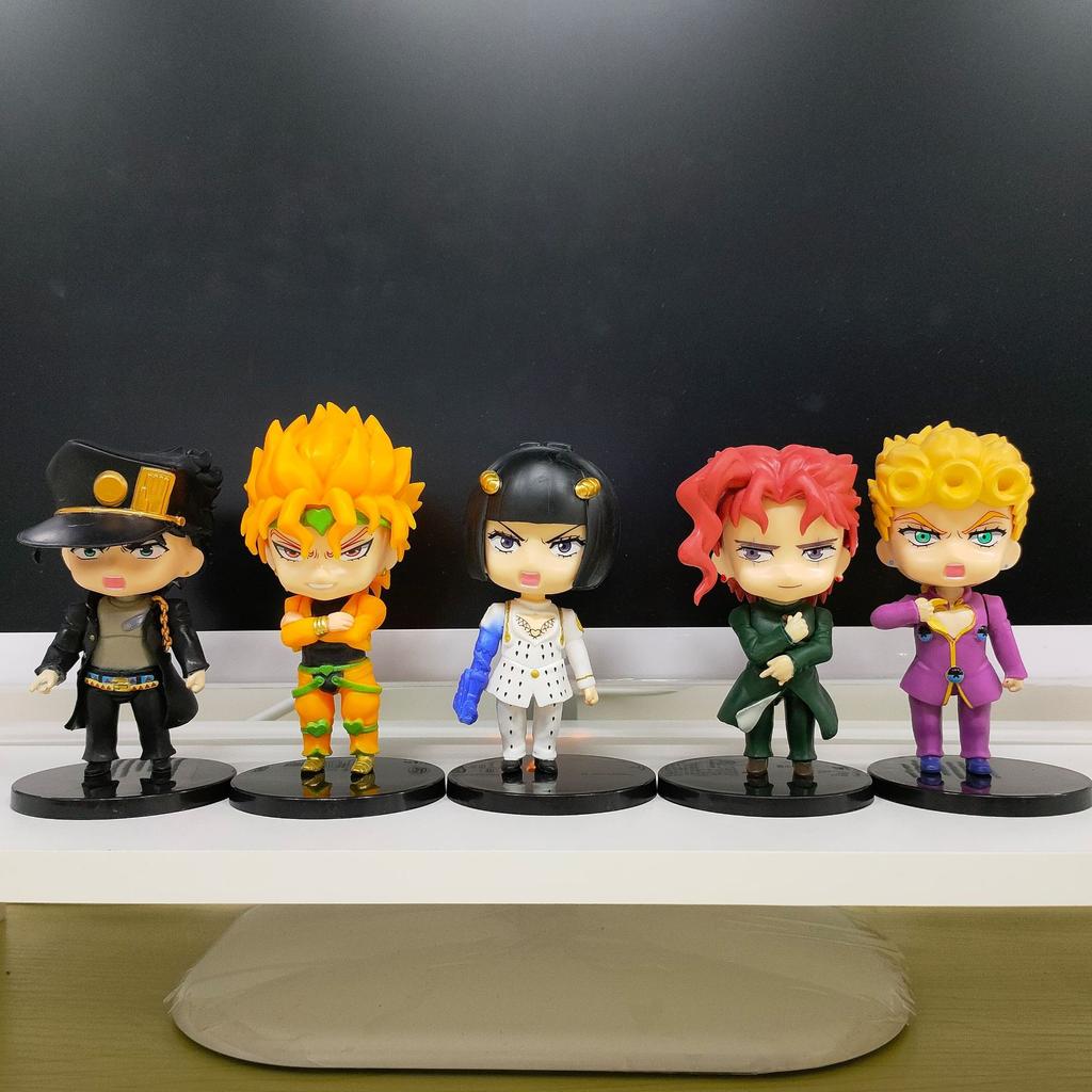 5pcs/set Anime Q Version Josuke Kujo Jotaro Figure Jojo Bizarre Adventure Figure Model Toys