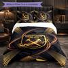 West Ham United Football 3 Piece Bedding Set Soft Duvet Cover Set with Pillowcases Printed Bedroom Decor Set for Home