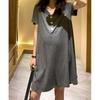 2023 Summer Casual Maternity and Nursing Dress - Solid Color, Loose Fit, Large Size, Korean Style, Mid-Length Skirt