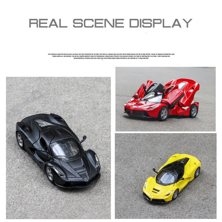 1:32 Ferraris Laferrari FXXK игрушечный автомобиль из сплава, отлитый под давлением и игрушечный транспорт, звуковая и световая коллекция моделей автомобилей, игрушки для детей