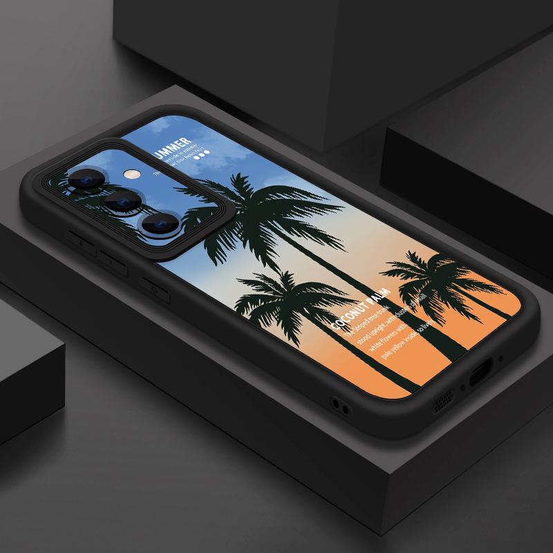 Чехол с принтом кокосов на берегу моря для Samsung A57 A37 A27 A17 S26 Ultra S25 FE A56 A36 A16 A55 A35 A15 A54 5G S21 S22 S23 S24 Plus Ударопрочный бампер