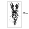 Xqb Black Skull Animal Eagle Snake Water Transfer Tattoo Simulation Disposable Tattoo Sticker