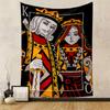 Royal Playing Cards Tapestry Wall Hanging, King Spade Queen Heart Combo Art, Casino Wall Decor for Bedroom Living Room Dorm