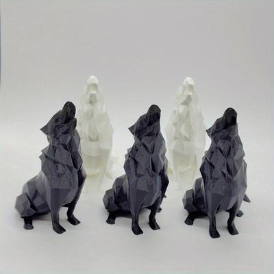 Современная абстрактная геометрическая скульптура волка 3D-печатная пластиковая статуэтка Декор для офиса Для использования в помещении и на улице