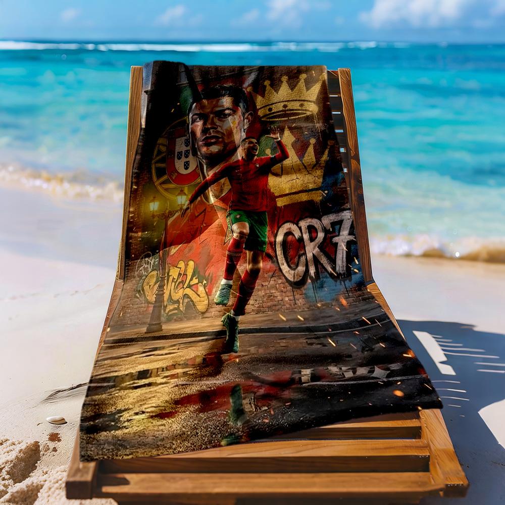 Cristiano Ronaldo Beach Towel Super Soft Microfiber Quickdry Fabric Comfortable Lightweight