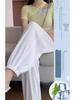 Petite Ice Silk Drawstring Sweatpants, Women's Summer Thin Lantern Style, Mosquito-Proof, Cuffed for Cool Comfort.