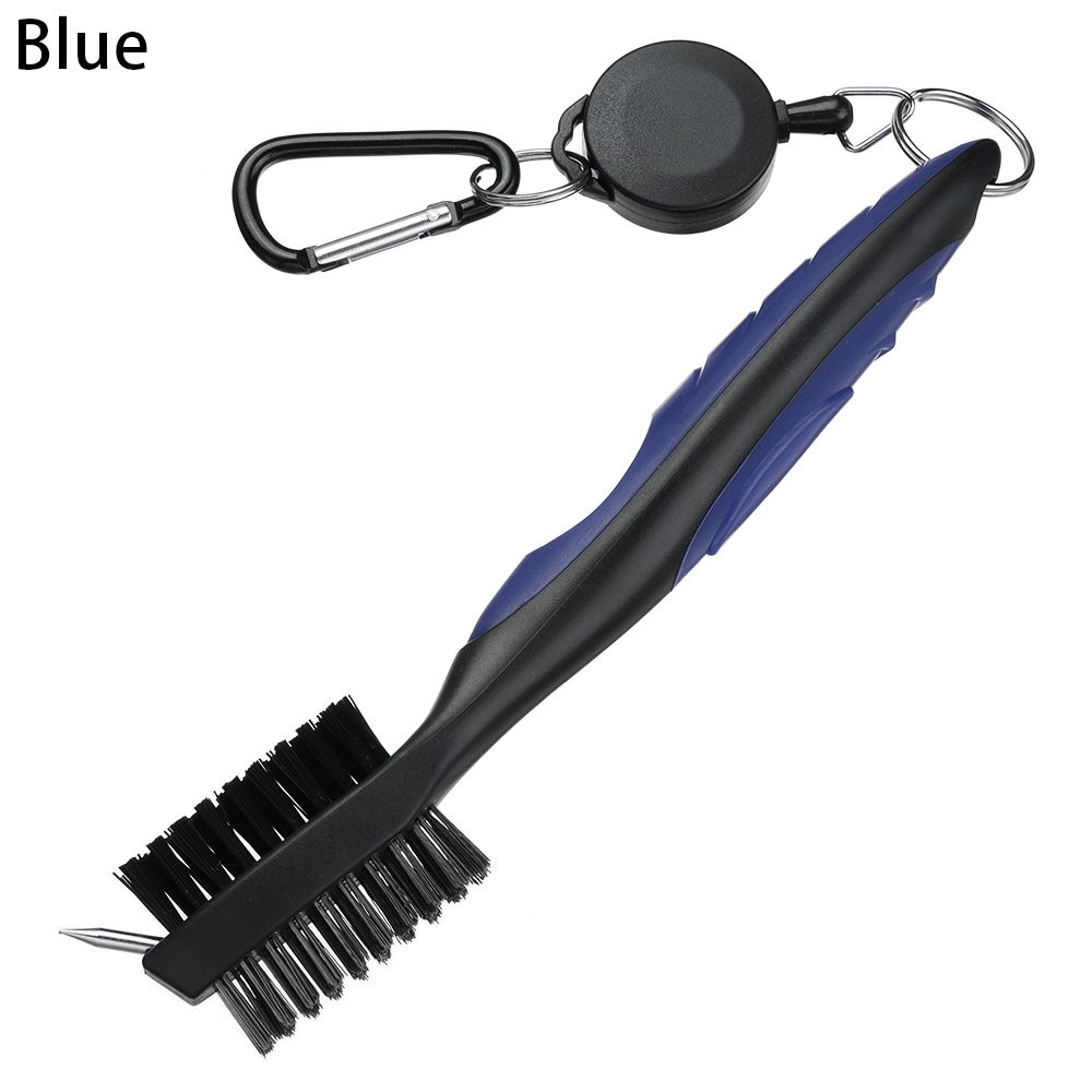 Portable Golf Accessories Double Sided Golf Club Brush Clip To Bag Groove Cleaner Cleaning Tool