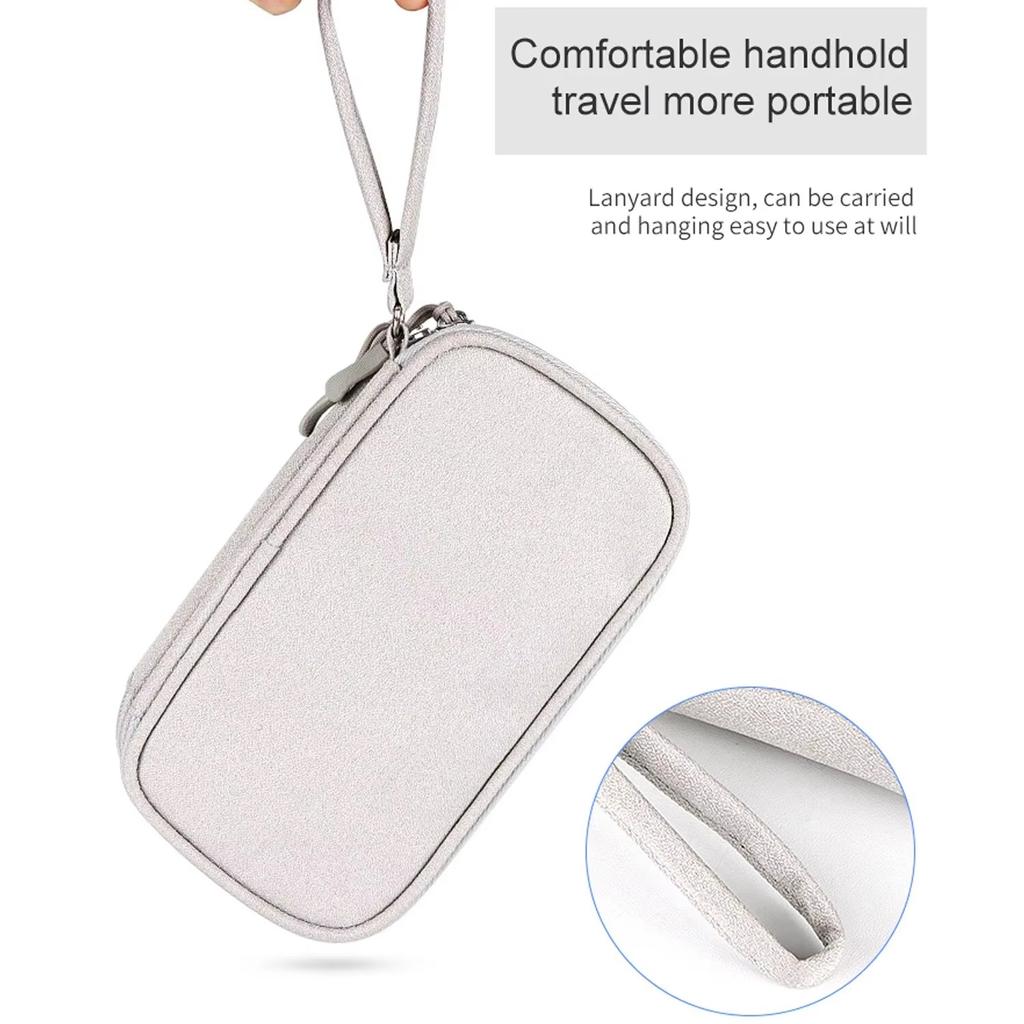Travel Portable Digital Product Storage Bag Waterproof Double Layer Case for USB Data Cable Organizer Portable Tech Gadget Pouch