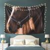 Brown Horse Herd Running Galloping Animal Lovers Humor  Tapestry Wall Hanging Aesthetic Home Decoration Tapestries for Dorm Room