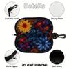 2D-Vintage Floral Pattern Protective Zipper Sunglasses Case, Portable Eyewear Container, Stylish Decorative Spectacle Pouch for Women Travel Accessory