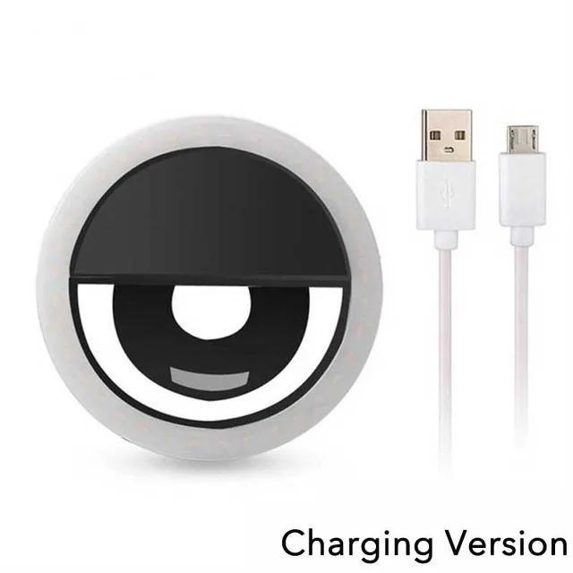 Светодиодное кольцо для селфи, USB-зарядка, линза для мобильного телефона, лампа для iPhone Samsung Xiaomi Huawei