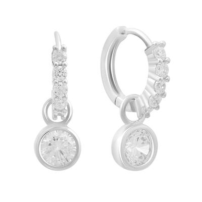 Серебряные серьги с фианитами (2185994)