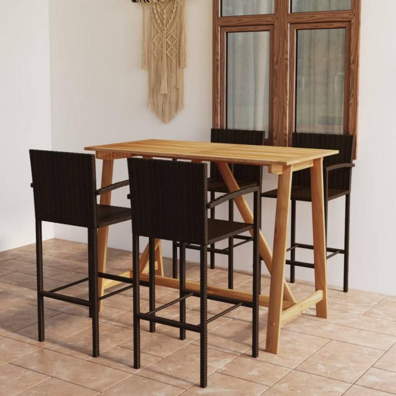 Day and Night - Day and Night Garden Bar Set 5 Pieces Brown