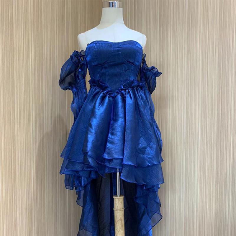 Белое элегантное вечернее мини-платье для женщин с открытыми плечами, французское винтажное пляжное платье, женское шифоновое корейское платье для выпускного, лето 2023