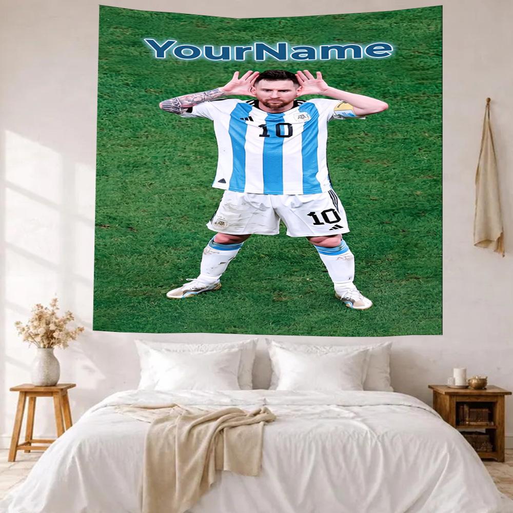Messi Custom Your Name Wall Decor Tapestry Art For Pet Memorial Birthdaywedding Party Backdrop Family Gift
