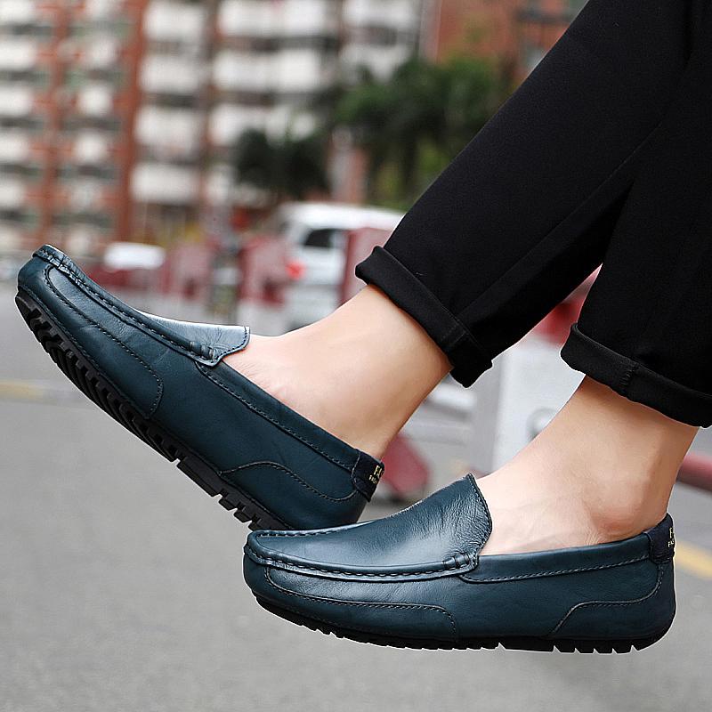 Высококачественная модная мужская кожаная обувь, повседневные туфли-лодочки, мужская обувь для вождения автомобиля