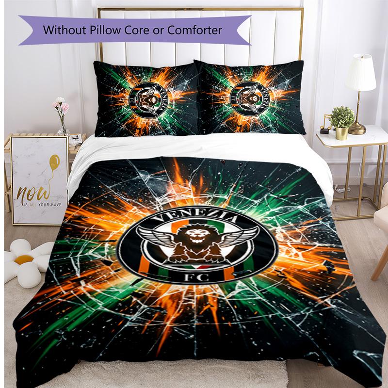Venezia FC Football Printed 3 Pieces Bedding Set, Comfortable Skin Friendly Bedroom Duvet Cover Set