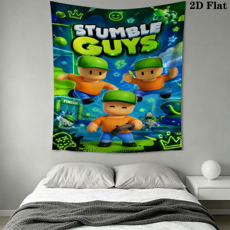 Stumble Guys Chaos Wall Hanging Printed Fabric Blanket Decorative Tapestries for Bedroom Living Room Home Decor