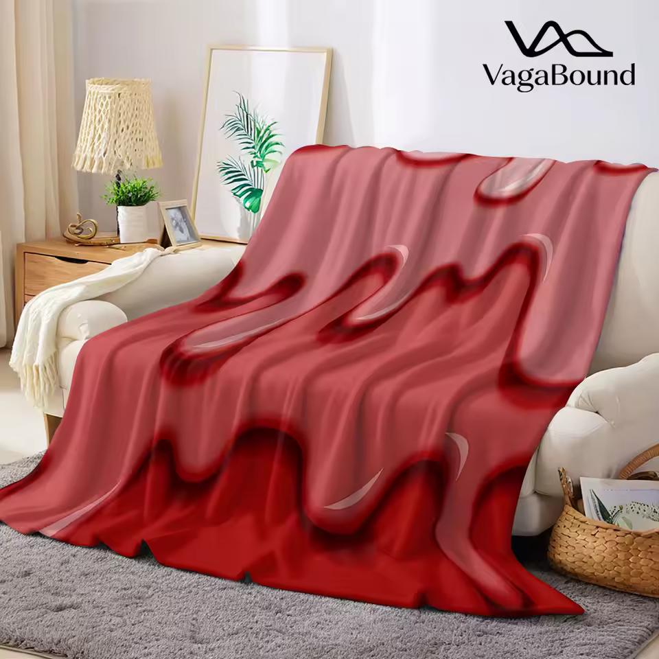 Glossy Dripping Cream Flannel Blanket Warm Soft Halloween Christmas Couch Warm Cozy Decorative Decor Gift for All Season