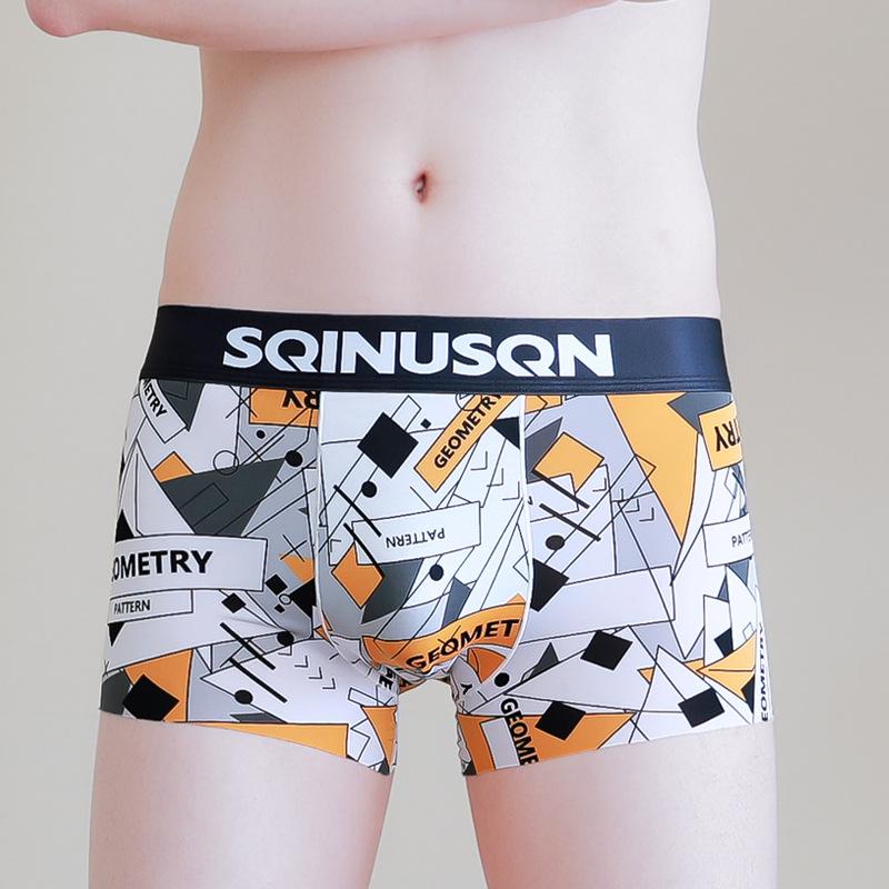 Мужское нижнее белье с низкой талией, боксеры, сексуальные U-образные выпуклые трусы-боксеры, шорты с принтом, трусы с выпуклым мешочком, интимное белье