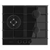 Cecotec Plaque de gaz 3 feux Bolero Squad G 3400F Glass Black 62kW Verre noir Grilles fonte Brûleur WOK