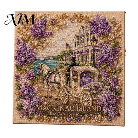 Painting Kits for Adults DIY Faux Pearl Kit, Handmade Floral Landscape 3D Gem Bead Art Craft, Exquisite Wall Sparkling Rhinestone Kit Living Room Home