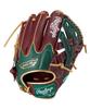 Rawlings HYPER TECH COLOR SYNC GR5FHTCN55W Бейсбольная перчатка для броска, Мягкая, Универсальная, Ракушка/Зеленый, 11,75 дюйма, Для правши