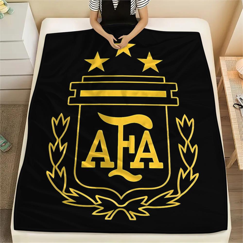 1PC Argentina National Football Team Print Flannel Blanket, High quality All Seasons, Home Decor, Warmth and Comfort, Perfect for Christmas Gifts