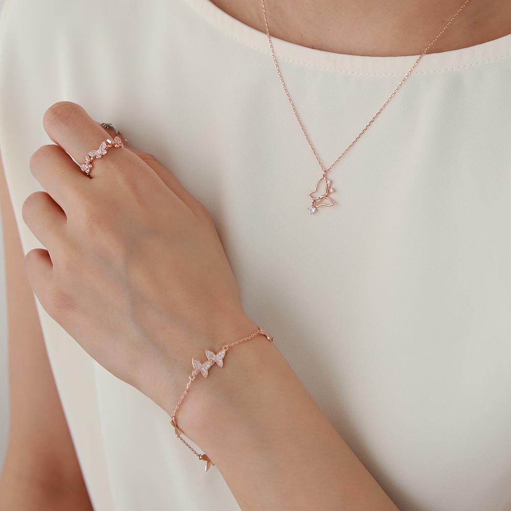 Монография Браслет с бабочкой Mgar0346 Позолоченный 14K