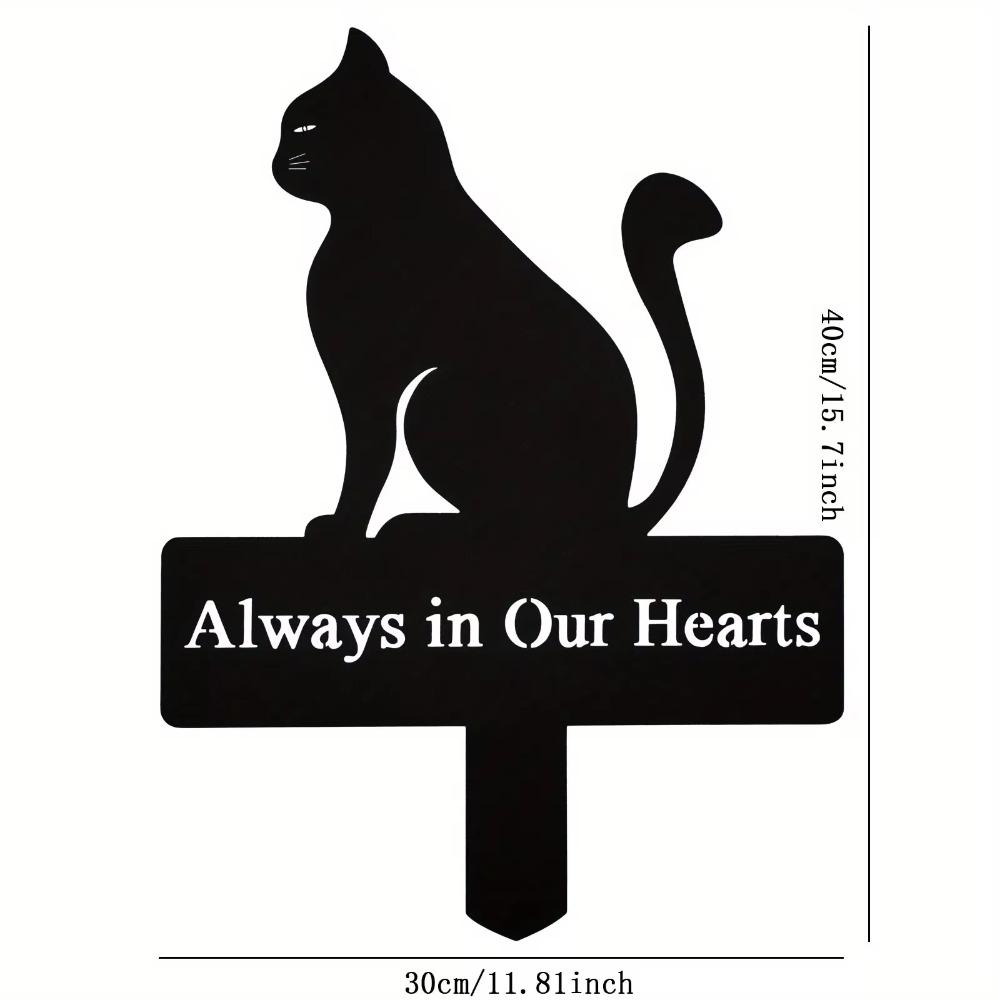 Cat Metal Grave Marker - Heartfelt Memorial Stake for Cemetery Decor, Sympathy, Funeral, Easter, Pet Tribute, and Yard Display