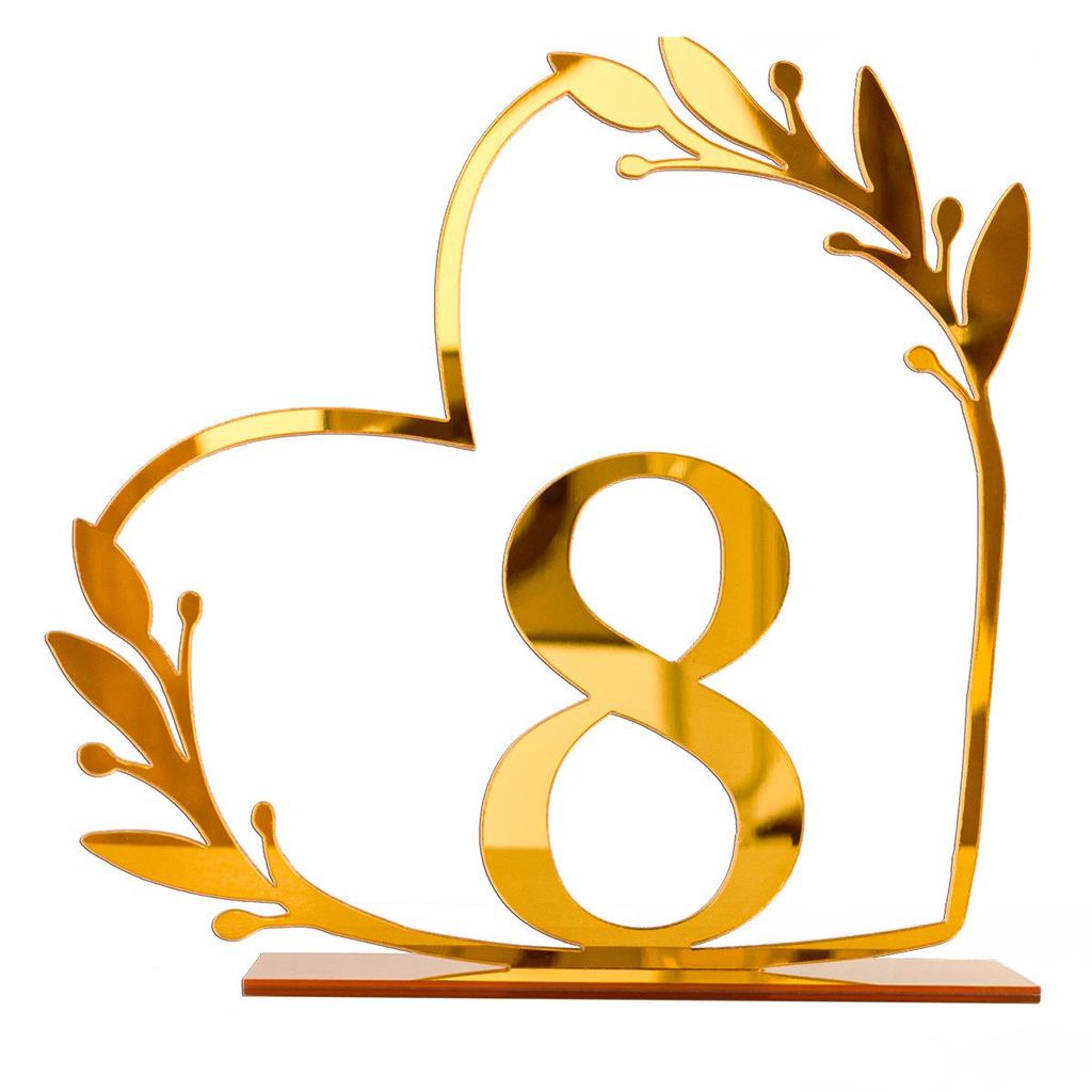Acrylic Wedding Table Number Plate - DIY Mirror Decoration