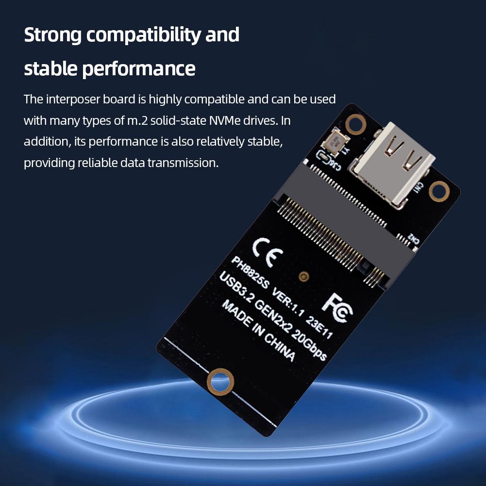 Плата-конвертер NVME ASM2364 M.2 в Type C Конвертер SSD Адаптерная плата USB3.2 Gen2x2 2000 МБ/с для SSD 2230/42/60/80 Прямая поставка