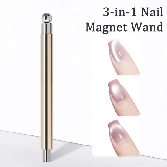 1/3 шт. Магнитная палочка для ногтей «Кошачий глаз», 3-в-1, двухсторонняя магнитная ручка для лака с круглыми бусинами, инструмент для дизайна ногтей с гель-лаком «Кошачий глаз» для женщин