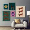 Tiger Cartoon Animal Canvas Posters Pink Blue Yellow Wild Leopard Painting Wall Art Print Pictures for Kid Room Home Decor