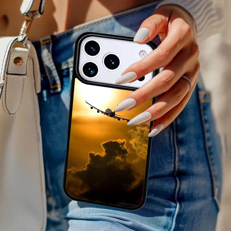 Чехол для телефона с изображением самолета для iPhone 17 Air 14 15 13 12 Max Чехол для Apple 14 15 16 16e 11 Pro Max Plus Coque