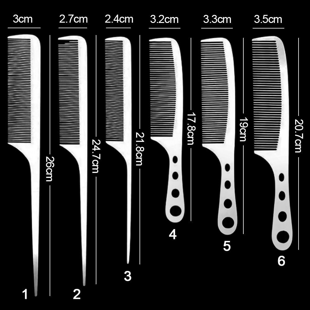 Silver Hairdressing Styling Comb Stainless Steel Metal Barber Comb New Anti Static Comb Barber