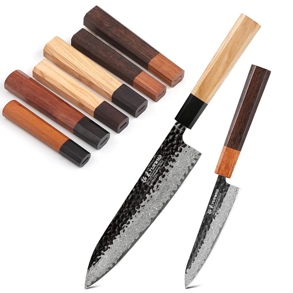 1 шт. Японская классическая восьмиугольная рукоять для ножа для DIY Полуфабрикат Ручная работа Дамасская сталь Материал для ножа Рукоять для кухонного ножа