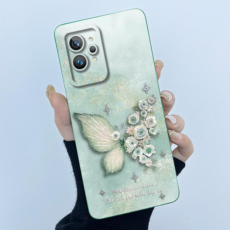 For Realme GT 2 Pro Phone Case Cute Panda Girl Cats Liquid Silicone Camera Protection Back Cover For Realme GT2 Pro GT2Pro Funda