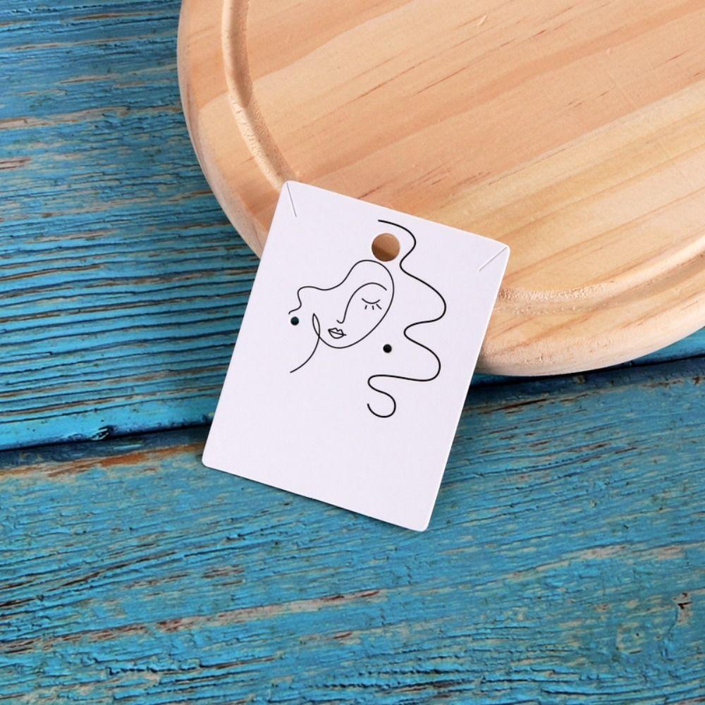 100 шт. Картонные бумажные карточки для ожерелий, Картонные карточки для бижутерии, Картонные карточки для демонстрации серег, Упаковка для ювелирных изделий