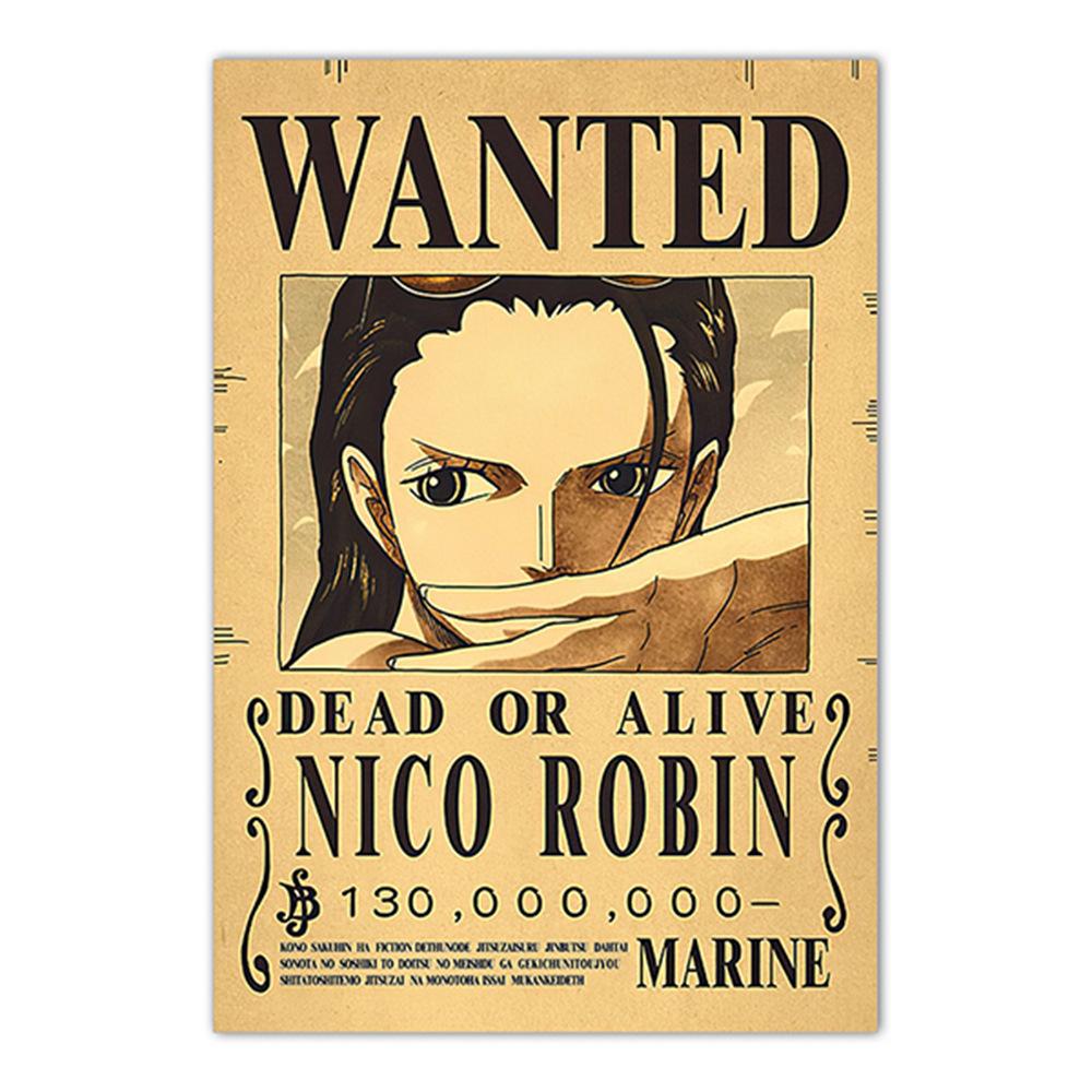 Anime One Piece Luffy 3 Billion Bounty Zoro Wanted Posters Four Emperors Kid Action Figures Vintage Wall Decoration Poster Toys
